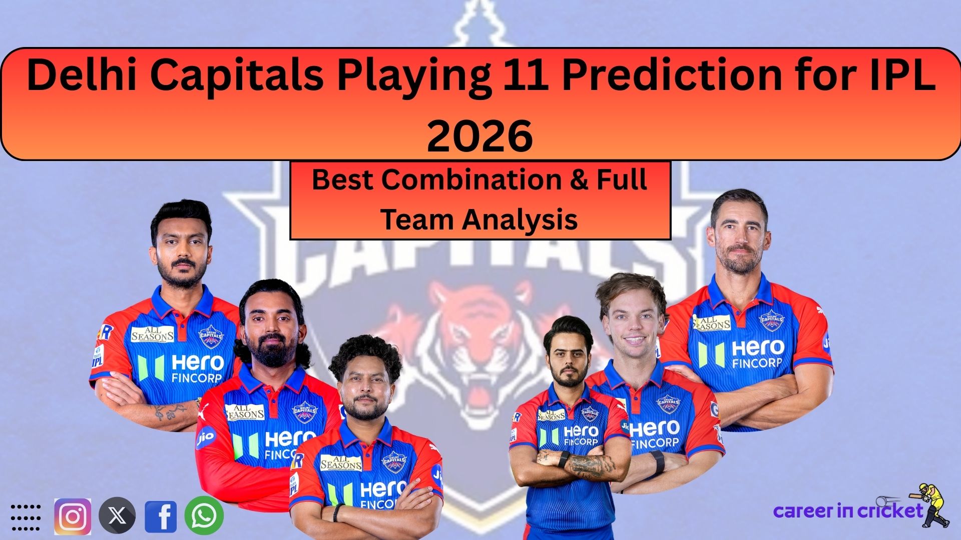 Delhi Capitals Playing 11 Prediction for IPL 2026 | Best Combination & Full Team Analysis