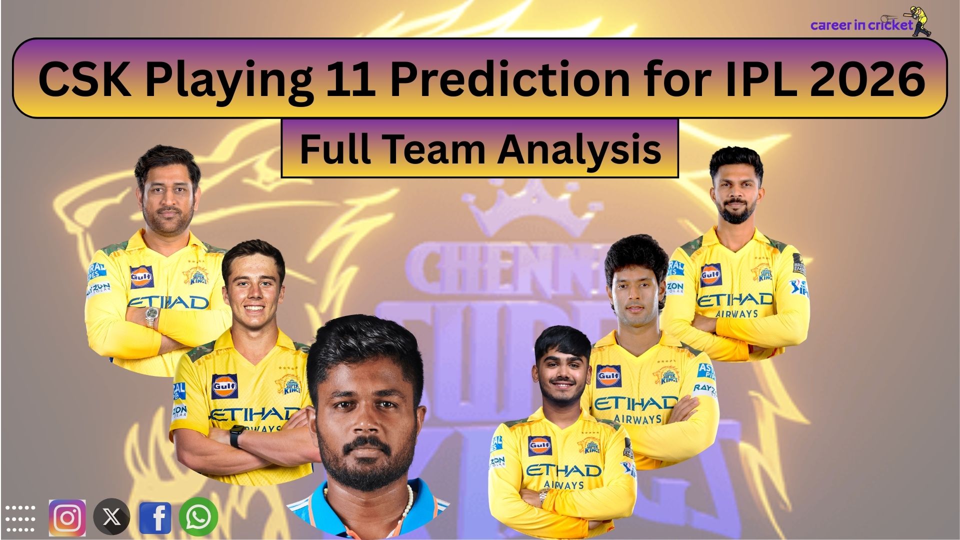 CSK Playing 11 Prediction for IPL 2026 | Full Team Analysis