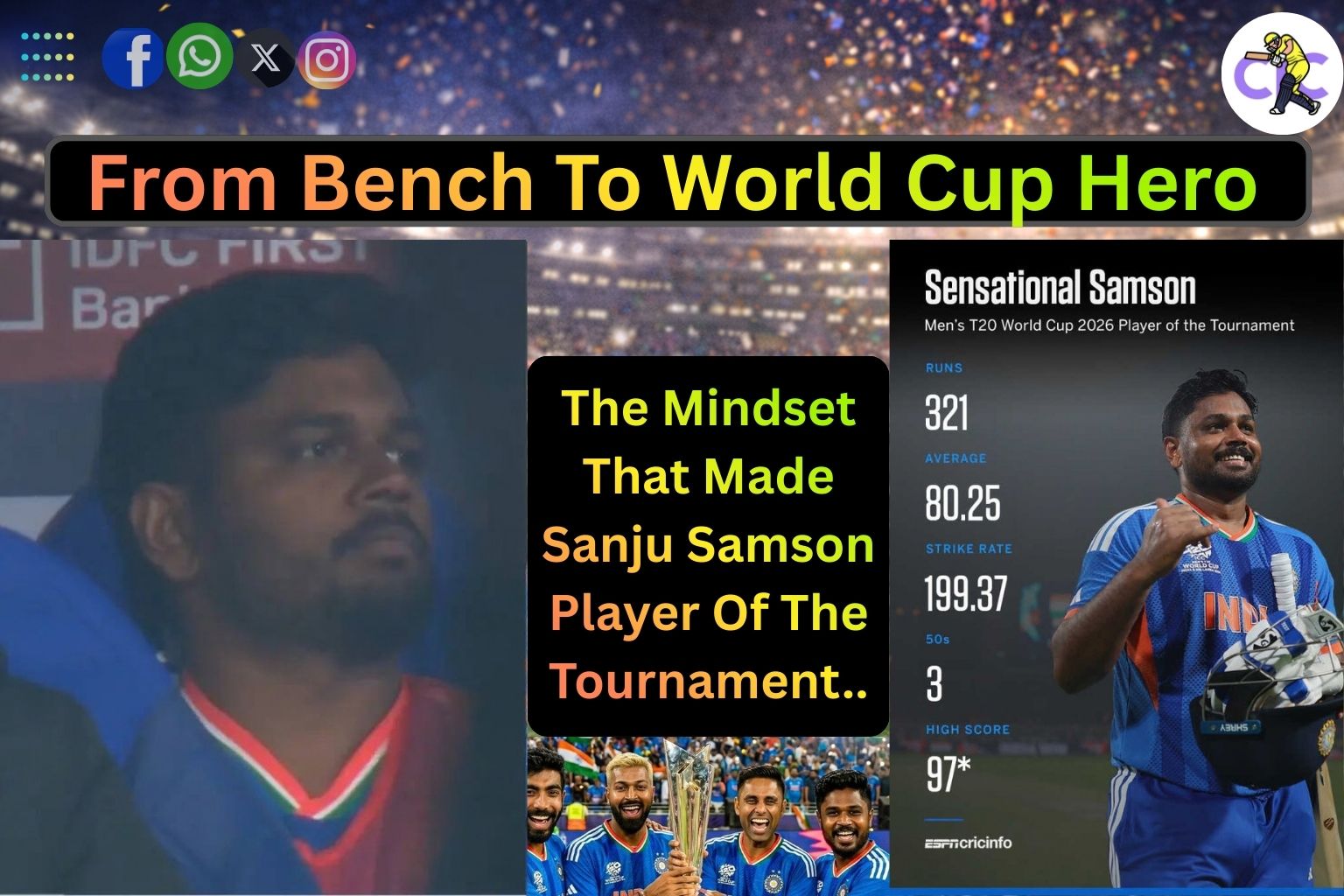 From Bench to World Cup Hero: The Mindset That Made Sanju Samson Player of the Tournament in the ICC Men's T20 World Cup 2026