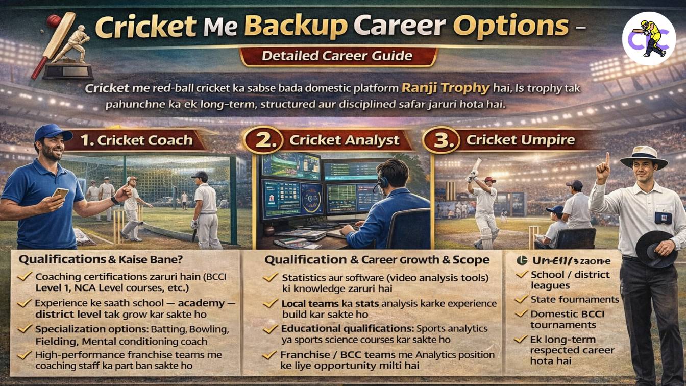  Cricket Me Backup Career Options – Coach, Analyst, Umpire (Detailed Career Guide)