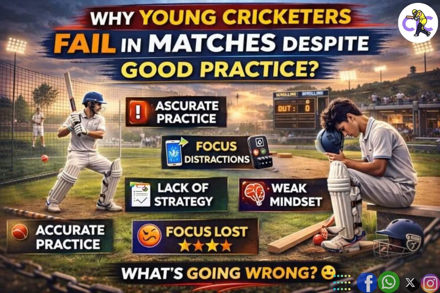 Why Young Cricketers Fail in Matches Despite Good Practice?