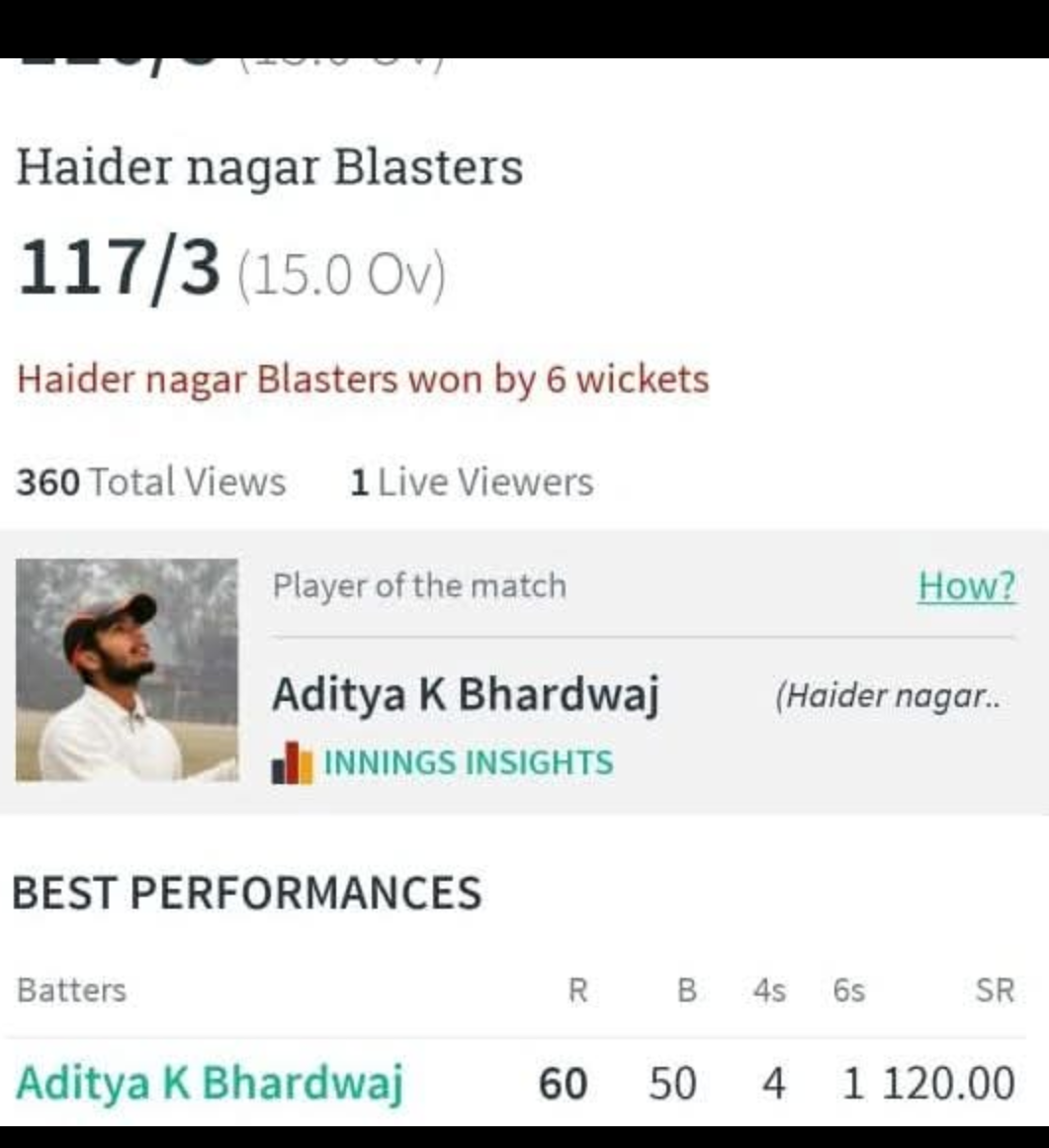 Cricket post shared by Aditya kumar on CricSocial